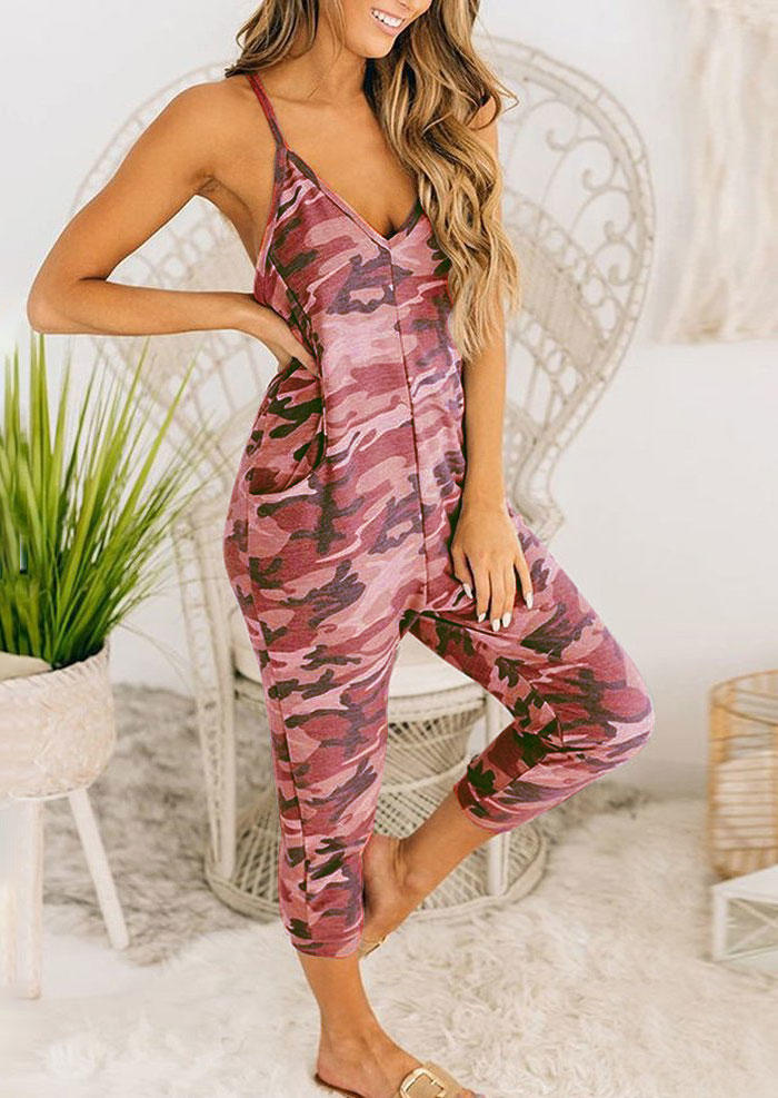 Jumpsuits & Rompers Camouflage Spaghetti Strap Pocket Jumpsuit in Burgundy. Size
Jumpsuits & Rompers Camouflage Spaghetti Strap Pocket Jumpsuit in Burgundy. Size