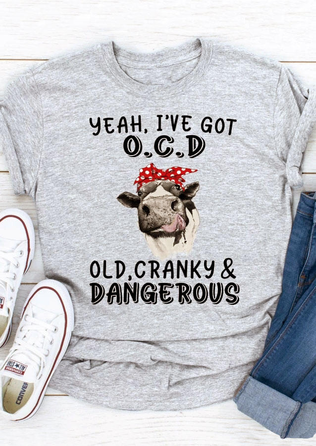 T-shirts Tees Yeah I've Got OCD Old Cranky And Dangerous Cow T-Shirt Tee in Gray. Size: ,M
T-shirts Tees Yeah I've Got OCD Old Cranky And Dangerous Cow T-Shirt Tee in Gray. Size: ,M