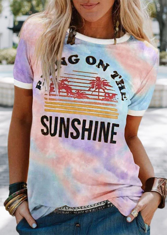 T-shirts Tees Tie Dye Bring On The Sunshine T-Shirt Tee in Multicolor. Size 
T-shirts Tees Tie Dye Bring On The Sunshine T-Shirt Tee in Multicolor. Size