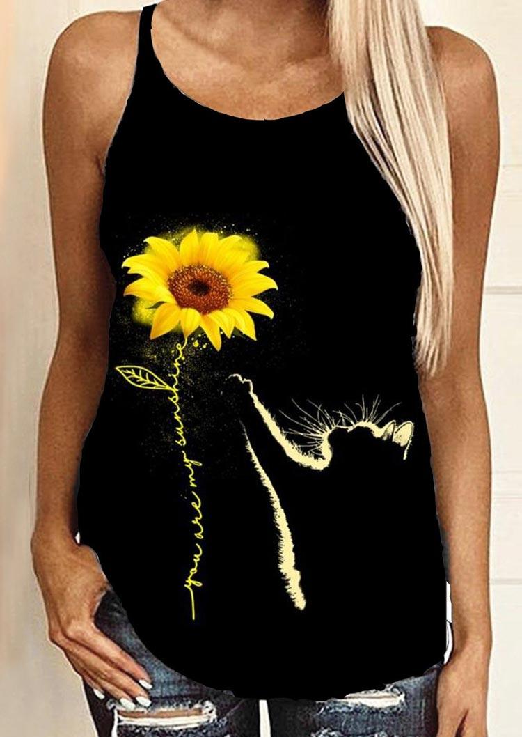 Tank Tops You Are My Sunshine Sunflower Hollow Out Criss-Cross Camisole in Black. Size
Tank Tops You Are My Sunshine Sunflower Hollow Out Criss-Cross Camisole in Black. Size