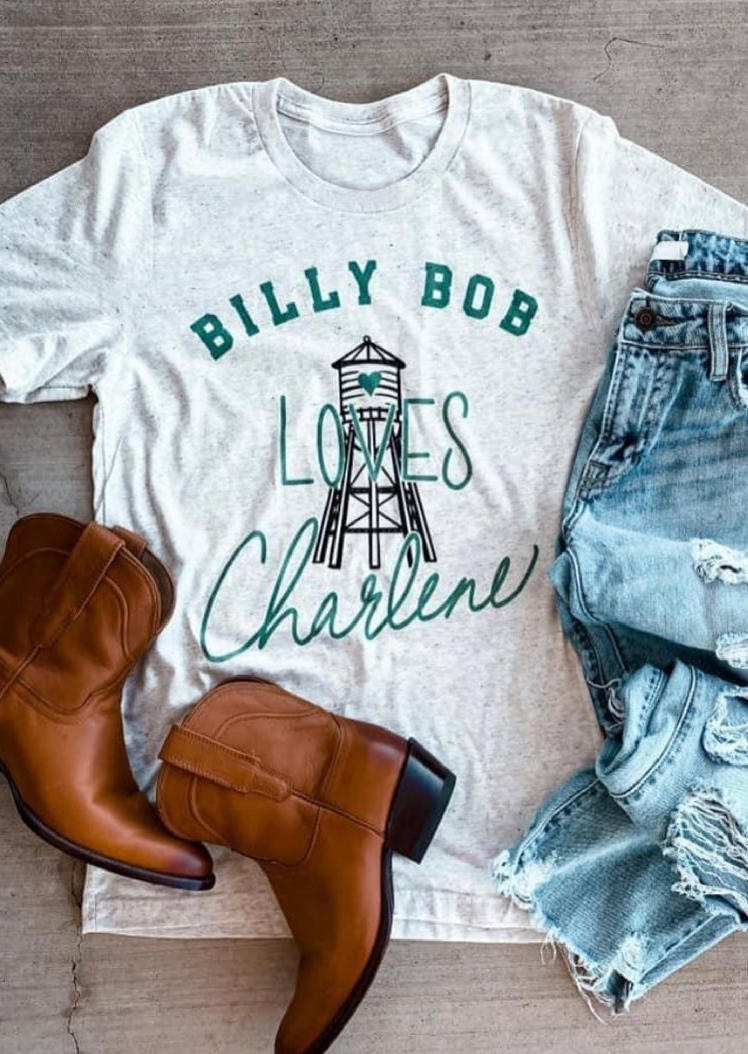 T-shirts Tees Billy Bob Loves Charlene T-Shirt Tee in Light Grey. Size: ,M,L,XL
T-shirts Tees Billy Bob Loves Charlene T-Shirt Tee in Light Grey. Size: ,M,L,XL