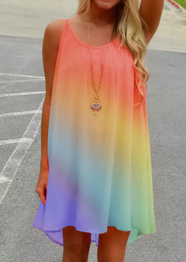 Mini Dresses Rainbow Gradient Criss-Cross Open Back Ruffled Mini Dress in Multicolor. Size
Mini Dresses Rainbow Gradient Criss-Cross Open Back Ruffled Mini Dress in Multicolor. Size