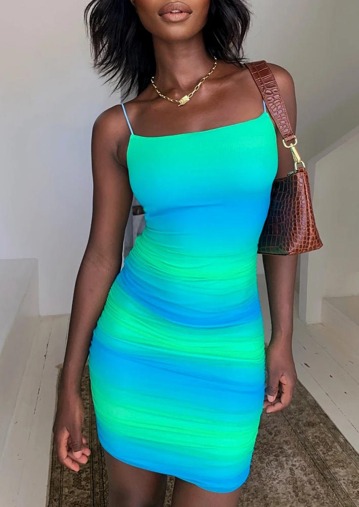 Bodycon Dresses Gradient Criss-Cross Open Back Ruched Bodycon Dress in Cyan. Size: ,XL
Bodycon Dresses Gradient Criss-Cross Open Back Ruched Bodycon Dress in Cyan. Size: ,XL