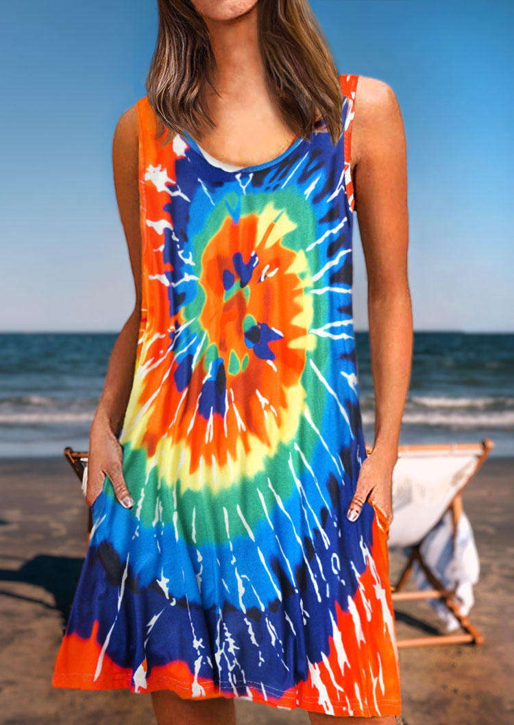 Mini Dresses Tie Dye Swirl Pocket Sleeveless Mini Dress in Multicolor. Size: ,L,XL
Mini Dresses Tie Dye Swirl Pocket Sleeveless Mini Dress in Multicolor. Size: ,L,XL