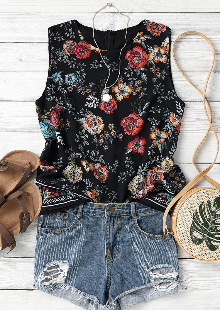 Tank Tops Vintage Floral Leaf Zipper Sleeveless Tank Top in Black. Size: ,M,L,XL
Tank Tops Vintage Floral Leaf Zipper Sleeveless Tank Top in Black. Size: ,M,L,XL