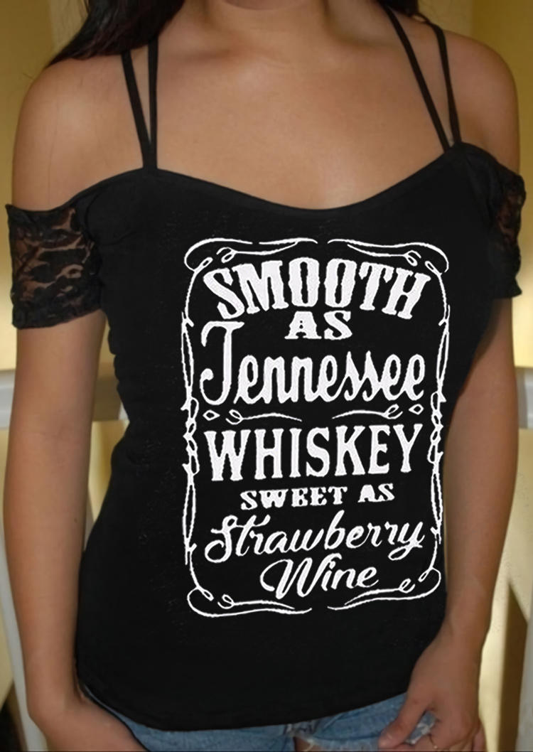 Blouses Lace Splicing Tennessee Whiskey Sweet As Strawberry Wine Blouse in Black. Size: ,L
Blouses Lace Splicing Tennessee Whiskey Sweet As Strawberry Wine Blouse in Black. Size: ,L