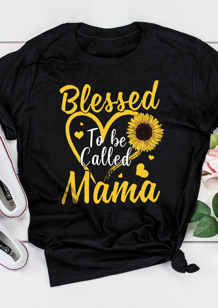 T-shirts Tees Blessed To Be Called Mama Heart Sunflower T-Shirt Tee in Black. Size: ,L,XL
T-shirts Tees Blessed To Be Called Mama Heart Sunflower T-Shirt Tee in Black. Size: ,L,XL