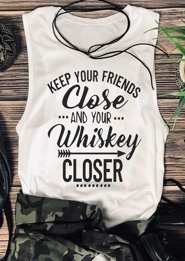 Tank Tops Keep Your Friends Close And Your Whiskey Closer Arrow Tank Top in White. Size: ,L
Tank Tops Keep Your Friends Close And Your Whiskey Closer Arrow Tank Top in White. Size: ,L
