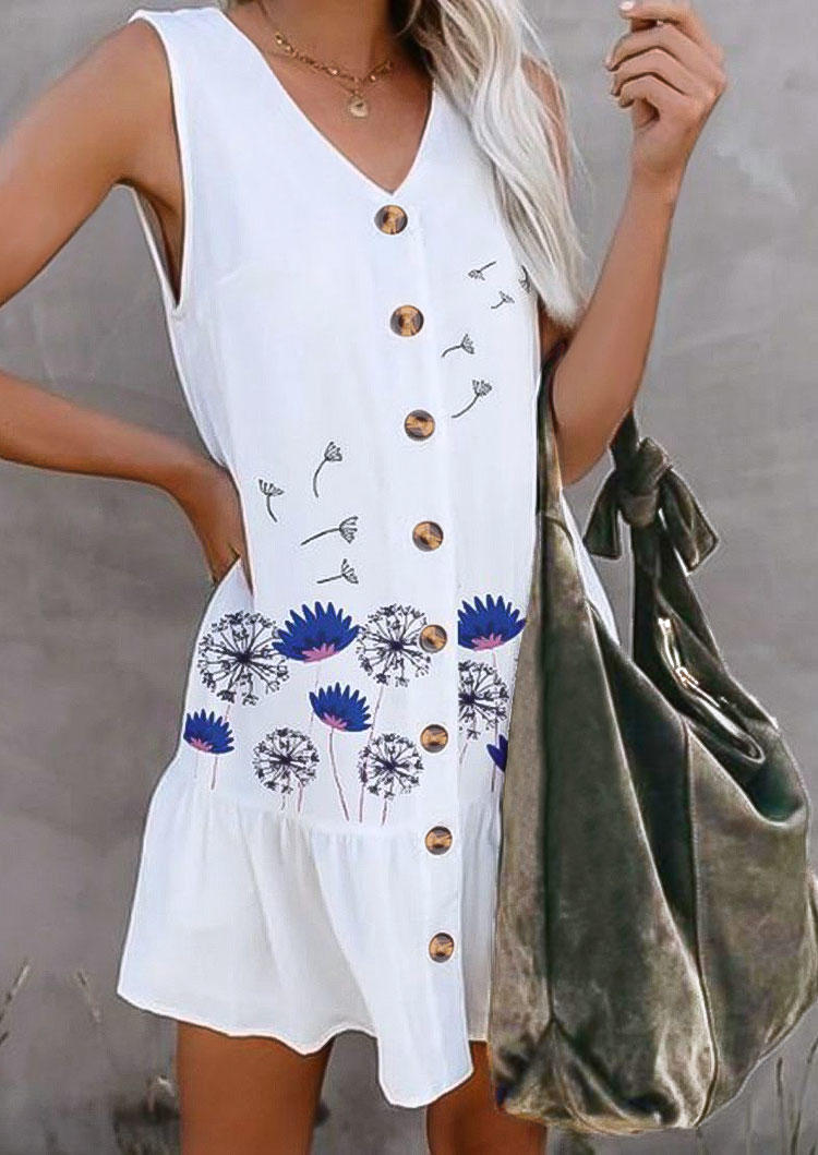 Mini Dresses Dandelion Single Button Sleeveless Mini Dress in White. Size: ,M,XL
Mini Dresses Dandelion Single Button Sleeveless Mini Dress in White. Size: ,M,XL