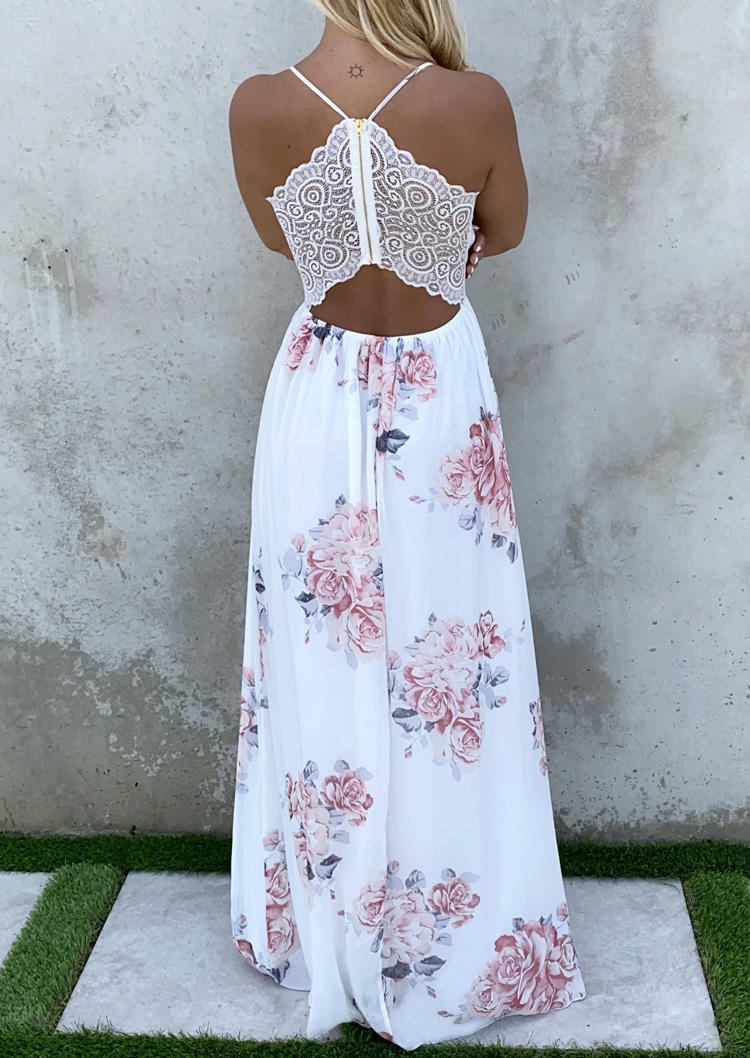 Maxi Dresses Floral Lace Splicing Hollow Out Zipper Maxi Dress in White. Size: ,M,L
Maxi Dresses Floral Lace Splicing Hollow Out Zipper Maxi Dress in White. Size: ,M,L