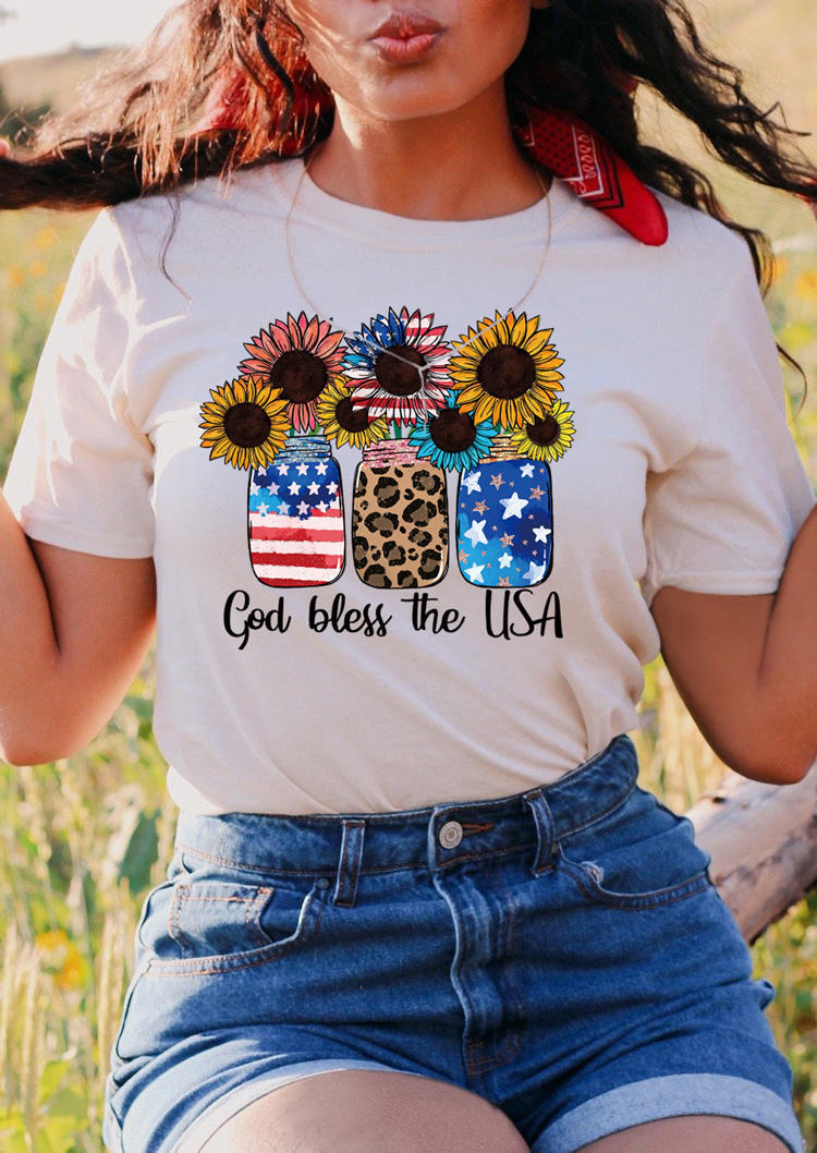 T-shirts Tees American Flag Leopard Sunflower God Bless The USA T-Shirt Tee -White in White. Size
T-shirts Tees American Flag Leopard Sunflower God Bless The USA T-Shirt Tee -White in White. Size
