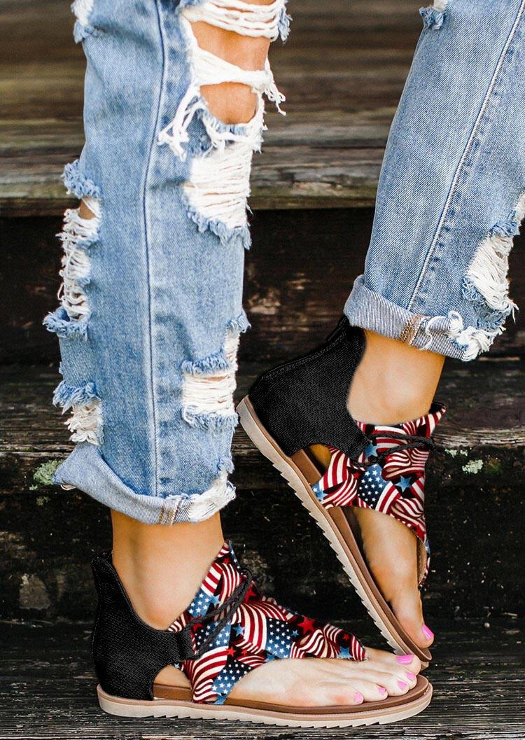 Sandals American Flag Star Striped Zipper Thong Flat Sandals in Multicolor. Size
Sandals American Flag Star Striped Zipper Thong Flat Sandals in Multicolor. Size