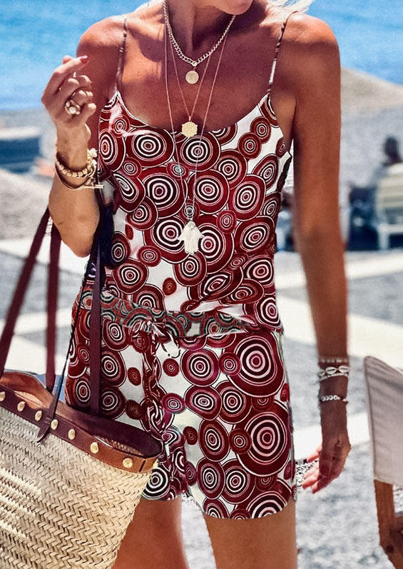 Two-Piece Sets Circle Camisole And Drawstring Shorts Two-Piece Set in Multicolor. Size
Two-Piece Sets Circle Camisole And Drawstring Shorts Two-Piece Set in Multicolor. Size
