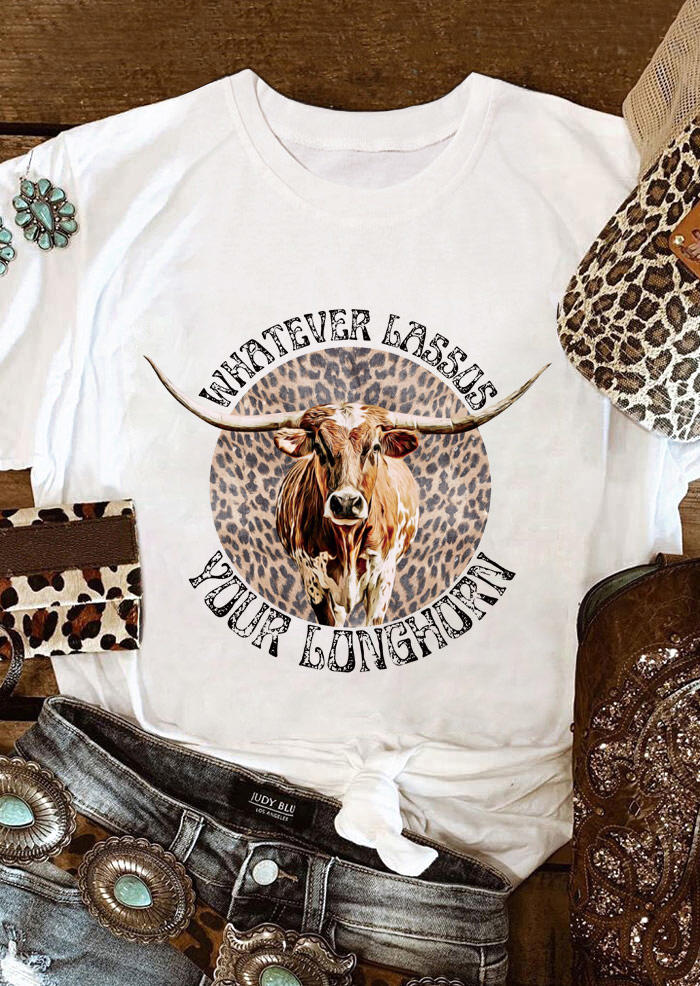 T-shirts Tees Whatever Lassos Your Longhorn Leopard Steer Skull T-Shirt Tee in White. Size
T-shirts Tees Whatever Lassos Your Longhorn Leopard Steer Skull T-Shirt Tee in White. Size