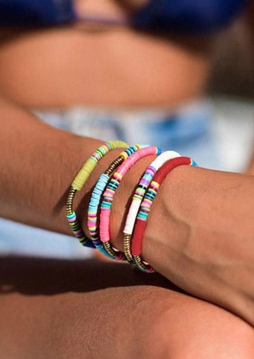 Bracelet 5Pcs Colorful Elastic Rope Sliced Beading Bracelet Set in Multicolor. Size
Bracelet 5Pcs Colorful Elastic Rope Sliced Beading Bracelet Set in Multicolor. Size