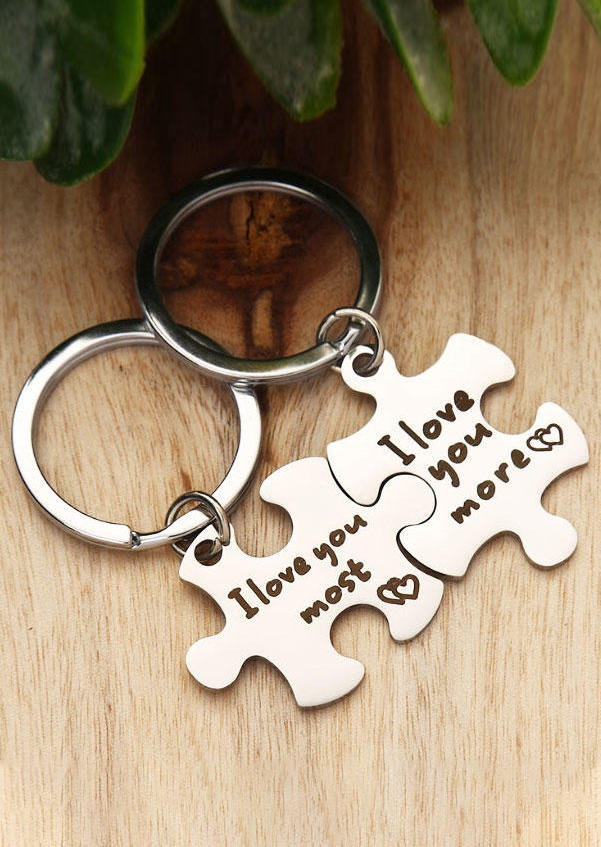 Keychains Jigsaw Puzzle Piece I Love You Most Heart Keychain Set in Black,Silver. Size
Keychains Jigsaw Puzzle Piece I Love You Most Heart Keychain Set in Black,Silver. Size