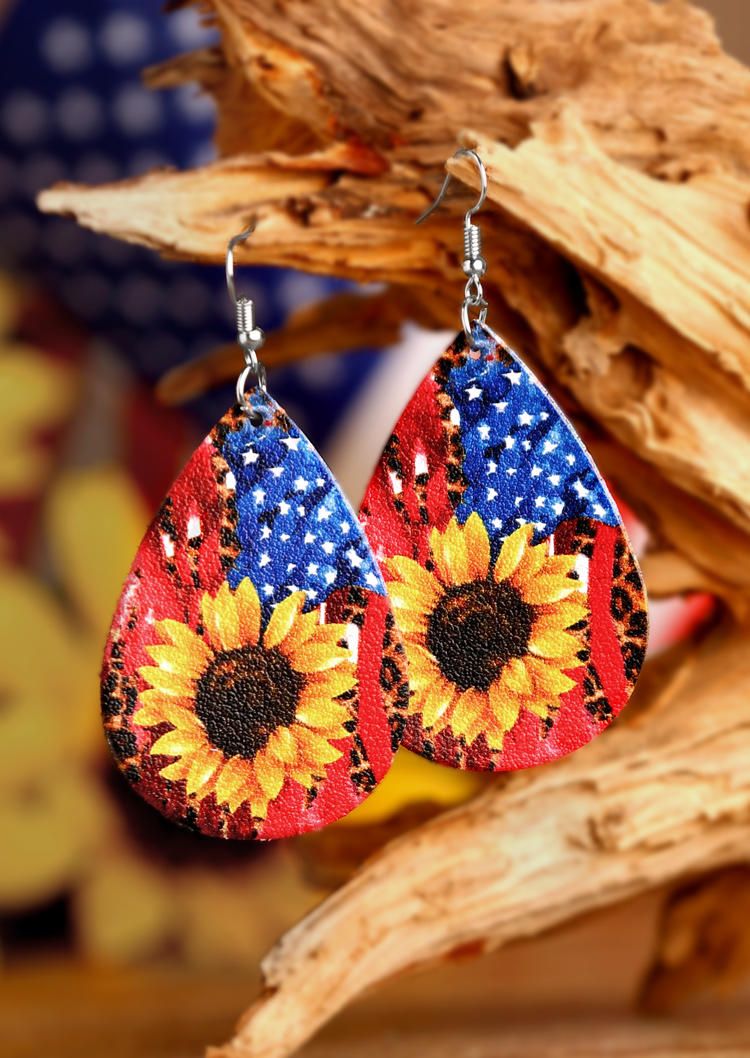 Earrings American Flag Star Sunflower Leopard Water Drop Earrings in Multicolor. Size
Earrings American Flag Star Sunflower Leopard Water Drop Earrings in Multicolor. Size