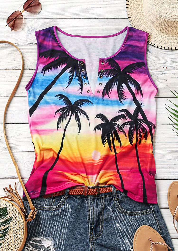Tank Tops Beach Sunset Coconut Tree Hole Casual Tank Top in Multicolor. Size: ,M
Tank Tops Beach Sunset Coconut Tree Hole Casual Tank Top in Multicolor. Size: ,M