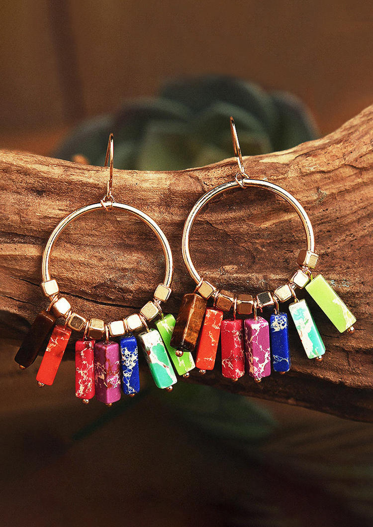Earrings Rainbow Synthetic Emperor Turquoise Exaggerated Earrings in Gold. Size
Earrings Rainbow Synthetic Emperor Turquoise Exaggerated Earrings in Gold. Size