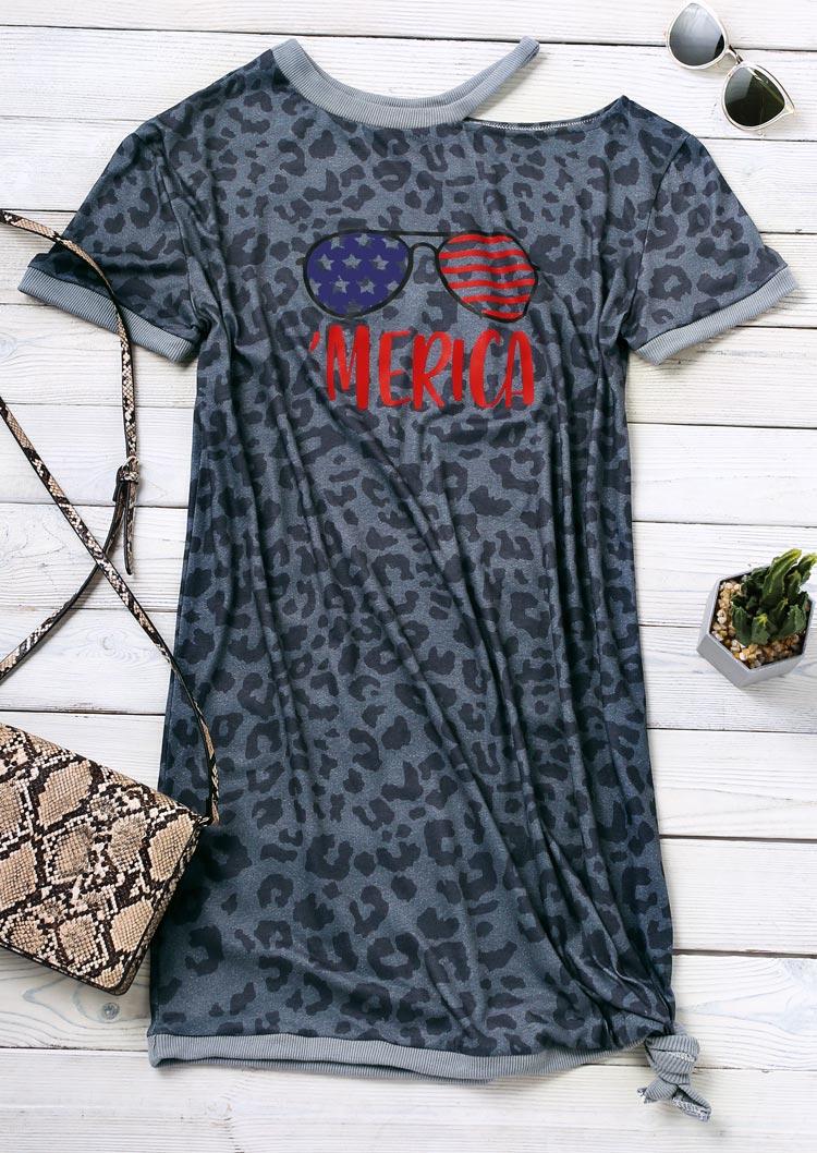 Mini Dresses Leopard Merica Star Striped Sunglasses Cold Shoulder Mini Dress in Gray. Size
Mini Dresses Leopard Merica Star Striped Sunglasses Cold Shoulder Mini Dress in Gray. Size