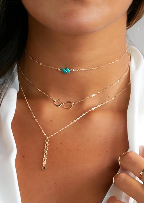 Necklaces Turquoise Infinity Coin Multi-Layered Necklace in Pattern2. Size
Necklaces Turquoise Infinity Coin Multi-Layered Necklace in Pattern2. Size