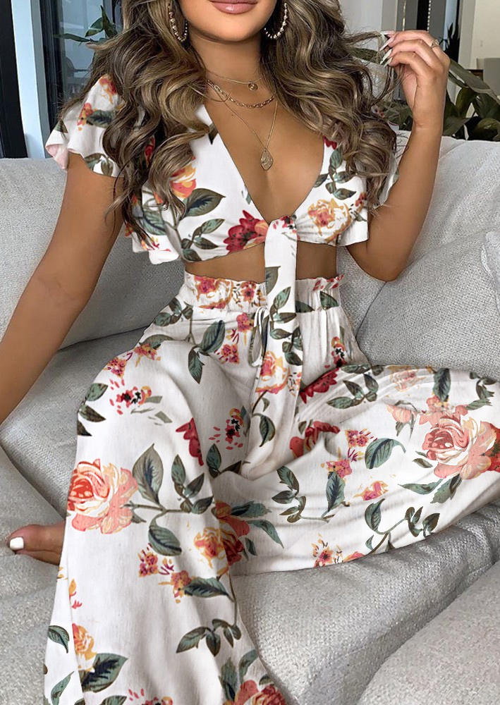 Two-Piece Sets Floral Leaf Crop Top And Wide Leg Pants Two-Piece Set in Multicolor. Size: ,M,L,XL
Two-Piece Sets Floral Leaf Crop Top And Wide Leg Pants Two-Piece Set in Multicolor. Size: ,M,L,XL