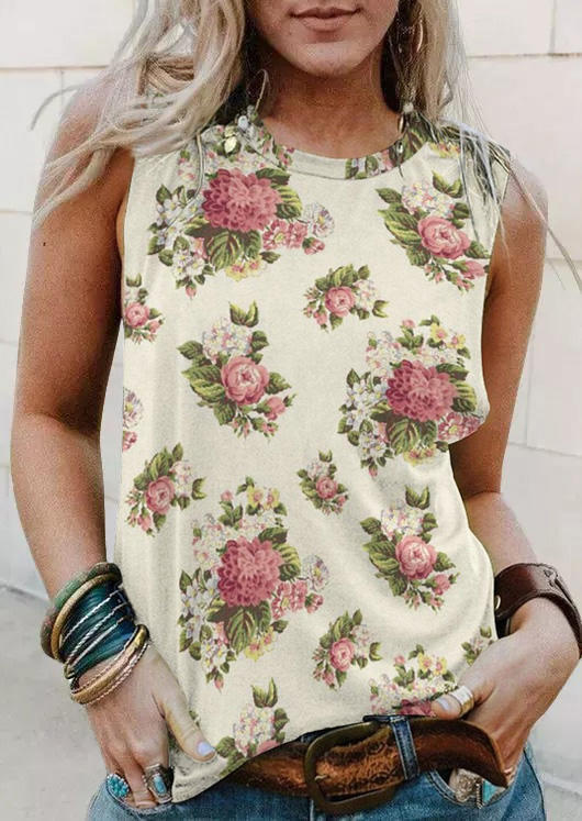 Tank Tops Floral O-Neck Sleeveless Casual Tank Top in Beige. Size: ,M,L,XL
Tank Tops Floral O-Neck Sleeveless Casual Tank Top in Beige. Size: ,M,L,XL