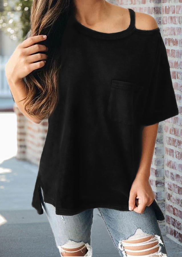 Blouses Vintage Pocket Slit One Sided Cold Shoulder Blouse in Black. Size: ,M,L,XL
Blouses Vintage Pocket Slit One Sided Cold Shoulder Blouse in Black. Size: ,M,L,XL