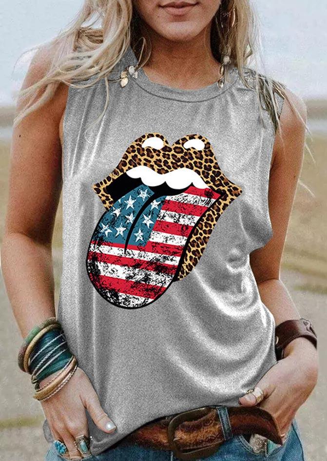 Tank Tops Leopard American Flag Star Striped Lips Tank Top in Light Grey. Size: ,M
Tank Tops Leopard American Flag Star Striped Lips Tank Top in Light Grey. Size: ,M