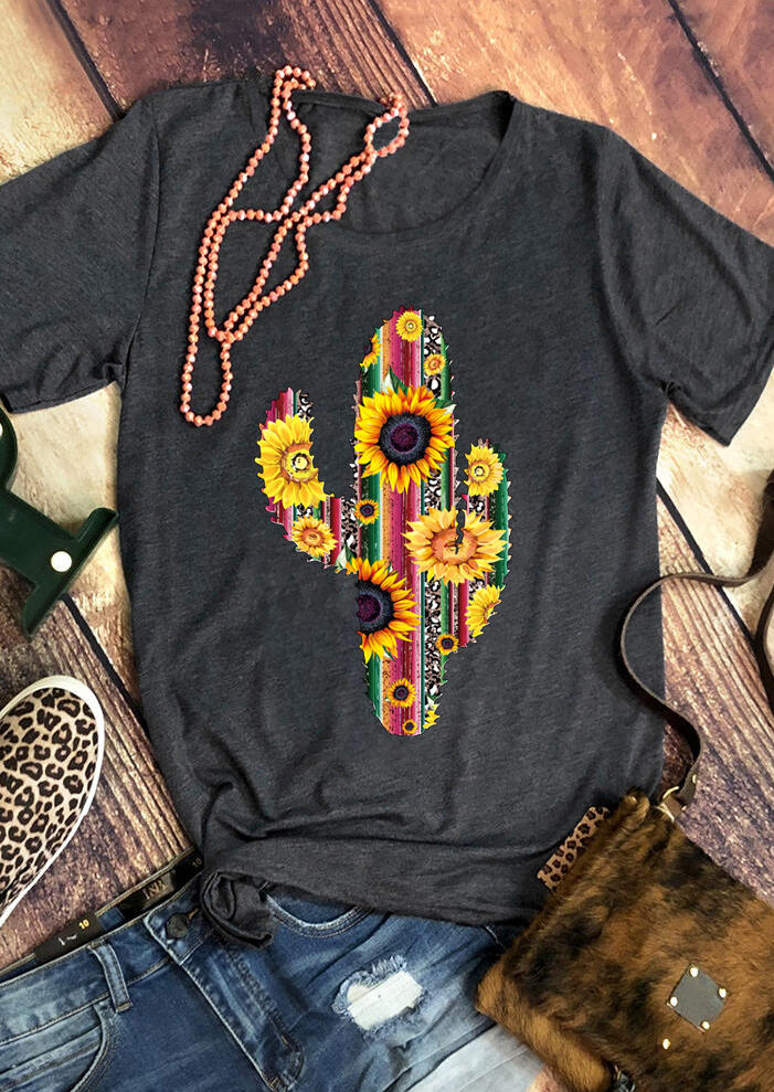 T-shirts Tees Sunflower Serape Striped Cactus O-Neck T-Shirt Tee in Dark Grey. Size
T-shirts Tees Sunflower Serape Striped Cactus O-Neck T-Shirt Tee in Dark Grey. Size