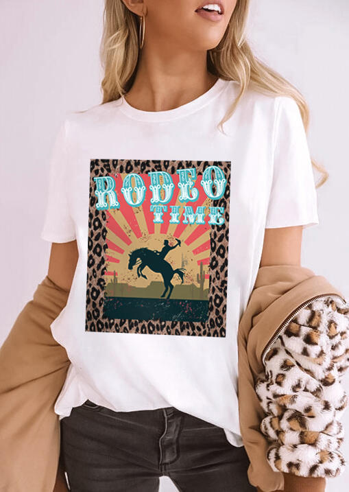 T-shirts Tees Western Cowboy Rodeo Time Leopard T-Shirt Tee in White. Size: ,M,L,XL
T-shirts Tees Western Cowboy Rodeo Time Leopard T-Shirt Tee in White. Size: ,M,L,XL