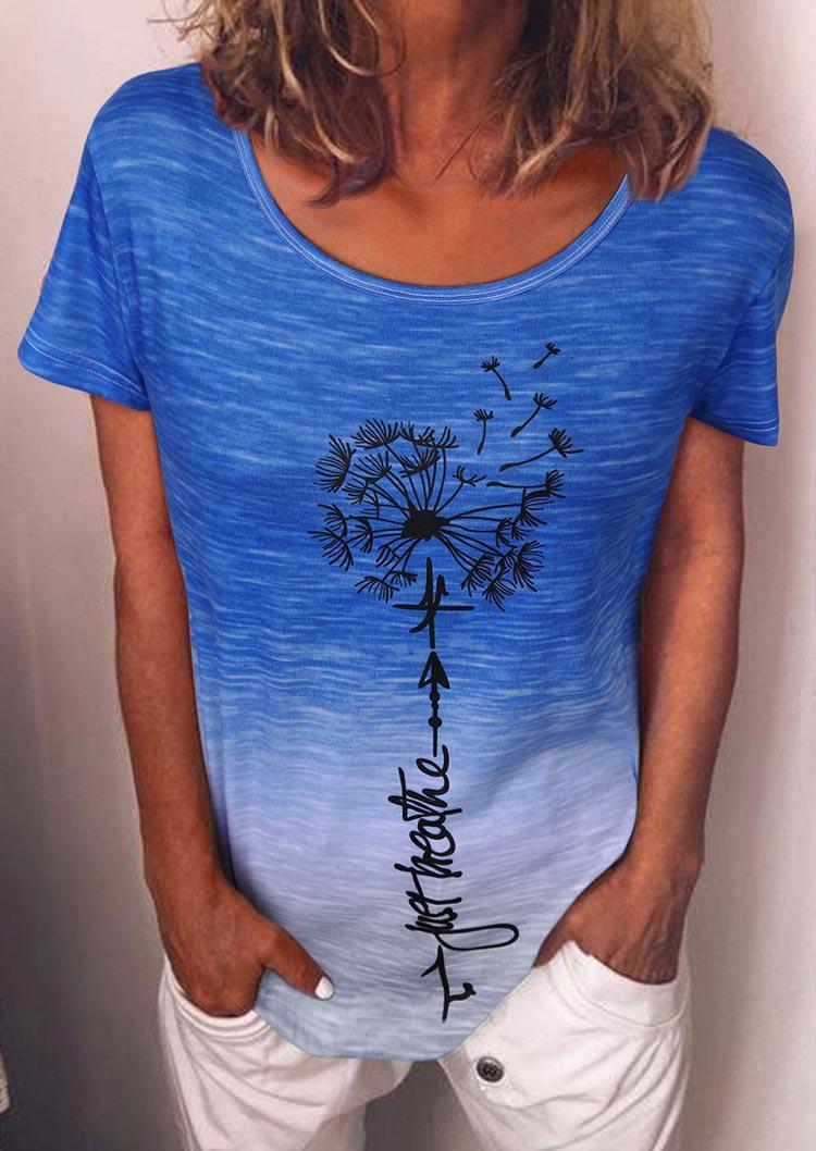 T-shirts Tees Just Breathe Gradient Dandelion Arrow T-Shirt Tee -Blue in Blue. Size: ,M,L,XL
T-shirts Tees Just Breathe Gradient Dandelion Arrow T-Shirt Tee -Blue in Blue. Size: ,M,L,XL