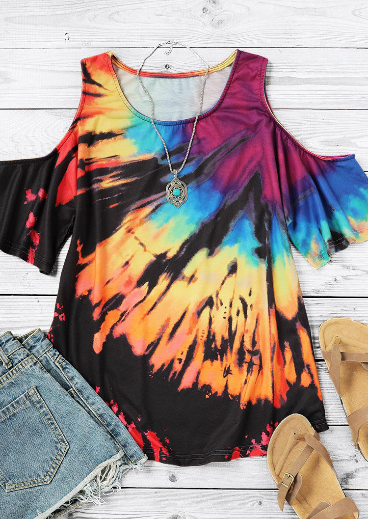 Blouses Reverse Tie Dye Rainbow Cold Shoulder Blouse in Multicolor. Size: ,XL
Blouses Reverse Tie Dye Rainbow Cold Shoulder Blouse in Multicolor. Size: ,XL