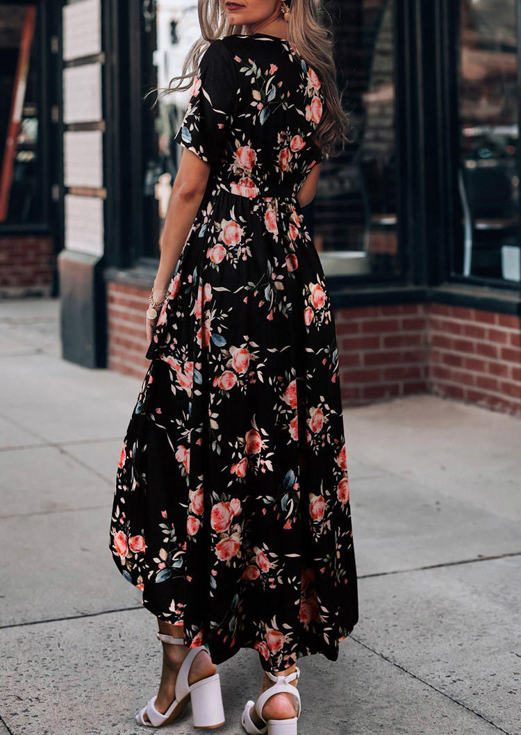 Maxi Dresses Floral Asymmetric Slit Elastic Waist V-Neck Maxi Dress in Black. Size
Maxi Dresses Floral Asymmetric Slit Elastic Waist V-Neck Maxi Dress in Black. Size
