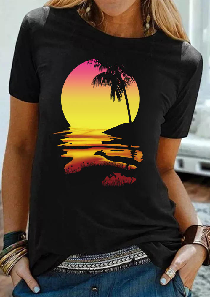 T-shirts Tees Palm Tree Silhouette O-Neck T-Shirt Tee in Black. Size: ,M,L
T-shirts Tees Palm Tree Silhouette O-Neck T-Shirt Tee in Black. Size: ,M,L