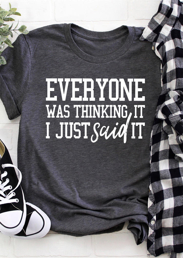 T-shirts Tees Everyone Was Thinking It I Just Said It T-Shirt Tee in Dark Grey. Size
T-shirts Tees Everyone Was Thinking It I Just Said It T-Shirt Tee in Dark Grey. Size