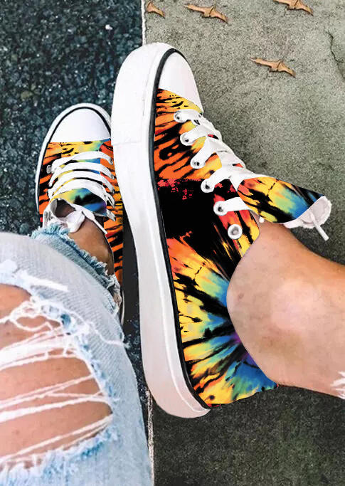 Sneakers Reverse Tie Dye Rainbow Lace Up Flat Sneakers in Multicolor. Size
Sneakers Reverse Tie Dye Rainbow Lace Up Flat Sneakers in Multicolor. Size