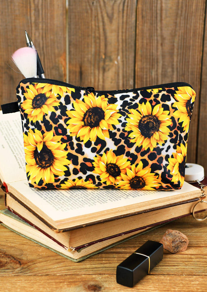 Cosmetic Bag Tie Dye Leopard Sunflower Portable Makeup Storage Bag in Yellow. Size
Cosmetic Bag Tie Dye Leopard Sunflower Portable Makeup Storage Bag in Yellow. Size