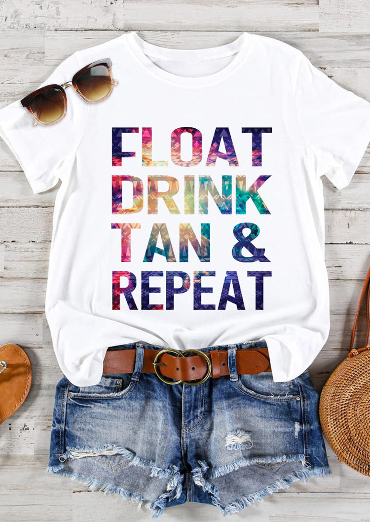 T-shirts Tees Float Drink Tan & Repeat Racerback T-Shirt Tee in White. Size
T-shirts Tees Float Drink Tan & Repeat Racerback T-Shirt Tee in White. Size