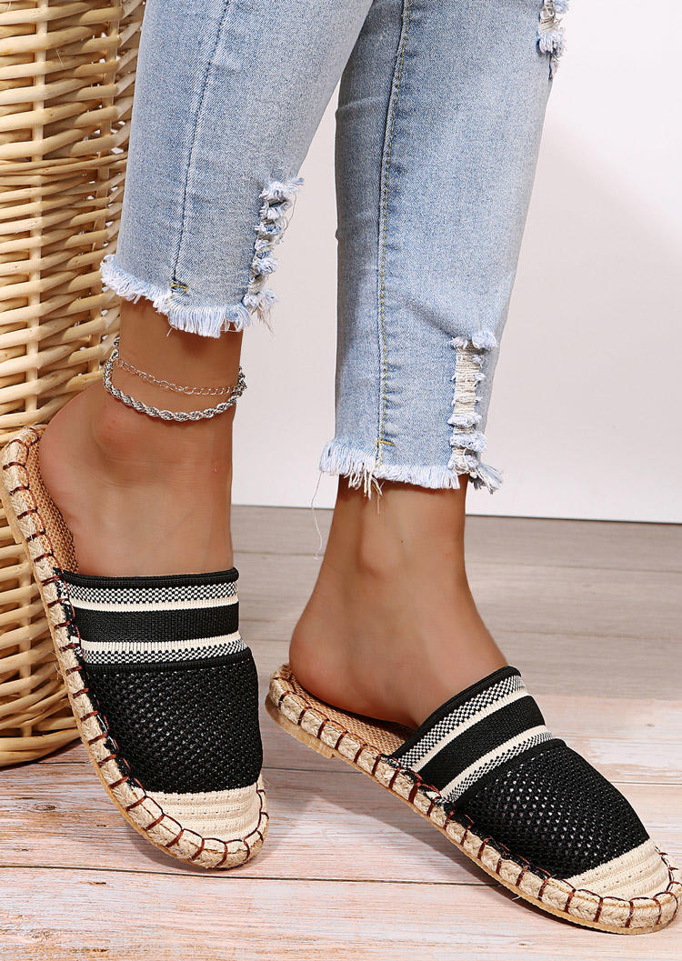 Slippers Breathable Color Block Round Toe Flat Slippers in Black. Size: ,38,39,40,41
Slippers Breathable Color Block Round Toe Flat Slippers in Black. Size: ,38,39,40,41
