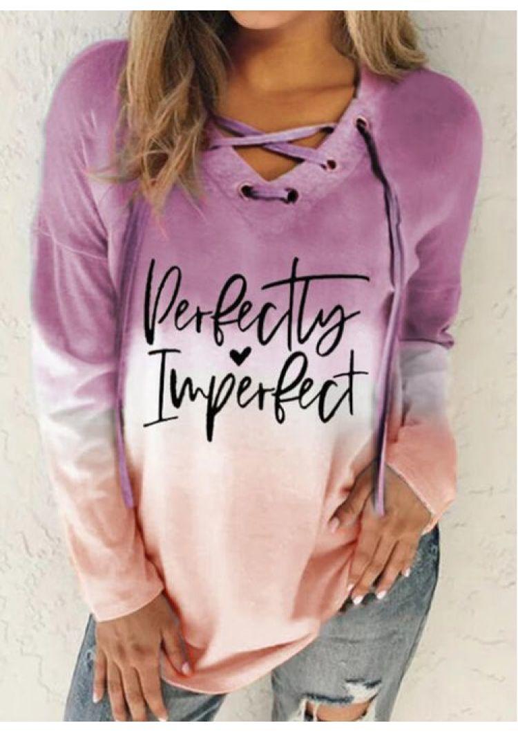Sweatshirts Perfectly Imperfect Gradient Lace Up Sweatshirt in Purple. Size: ,M,L,XL
Sweatshirts Perfectly Imperfect Gradient Lace Up Sweatshirt in Purple. Size: ,M,L,XL