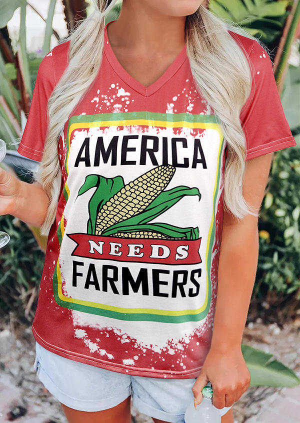 T-shirts Tees Bleached America Corn Needs Farmers T-Shirt Tee in Brick Red. Size
T-shirts Tees Bleached America Corn Needs Farmers T-Shirt Tee in Brick Red. Size