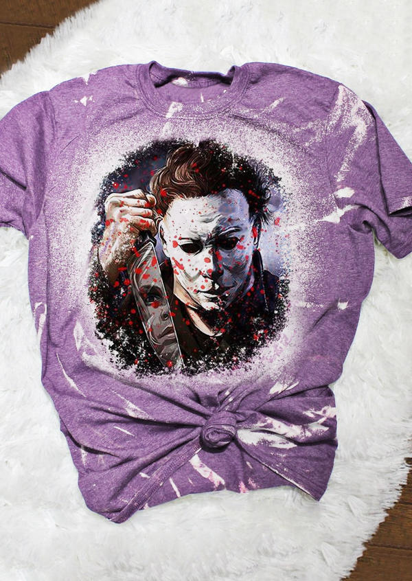 T-shirts Tees Bleached Horror Movie Character T-Shirt Tee in Purple. Size: M,,XL
T-shirts Tees Bleached Horror Movie Character T-Shirt Tee in Purple. Size: M,,XL