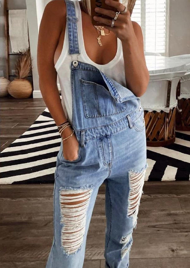 Jumpsuits & Rompers Ripped Hole Frayed Pocket Overall Jumpsuit in Light Blue. Size: ,M,L,XL
Jumpsuits & Rompers Ripped Hole Frayed Pocket Overall Jumpsuit in Light Blue. Size: ,M,L,XL