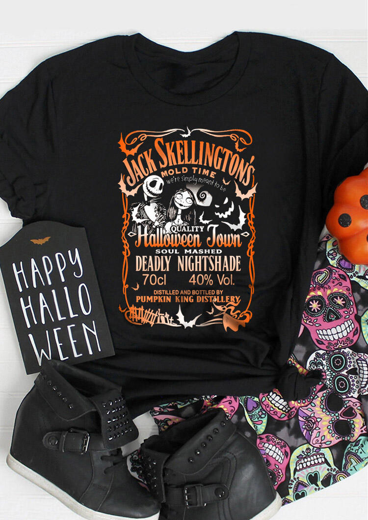 T-shirts Tees Halloween Jack Skellington O-Neck T-Shirt Tee in Black. Size: ,M,L,XL
T-shirts Tees Halloween Jack Skellington O-Neck T-Shirt Tee in Black. Size: ,M,L,XL