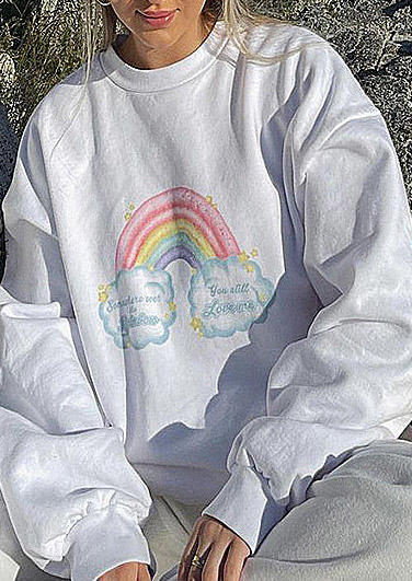 Sweatshirts Rainbow Clouds Star Love Me Long Sleeve Sweatshirt - White in White. Size: ,M,L
Sweatshirts Rainbow Clouds Star Love Me Long Sleeve Sweatshirt - White in White. Size: ,M,L