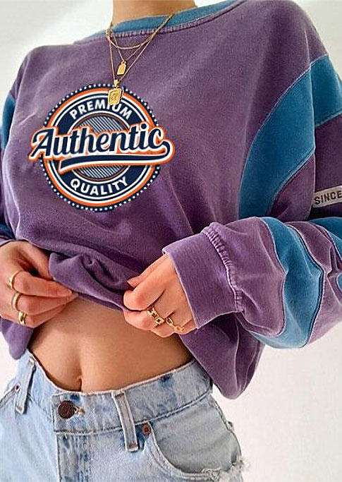 Sweatshirts Authentic Color Block Long Sleeve Sweatshirt in Purple. Size: ,M,L,XL
Sweatshirts Authentic Color Block Long Sleeve Sweatshirt in Purple. Size: ,M,L,XL