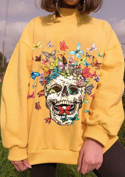 Sweatshirts Halloween Colorful Butterfly Skull Long Sleeve Sweatshirt in Yellow. Size: ,M,L,XL
Sweatshirts Halloween Colorful Butterfly Skull Long Sleeve Sweatshirt in Yellow. Size: ,M,L,XL