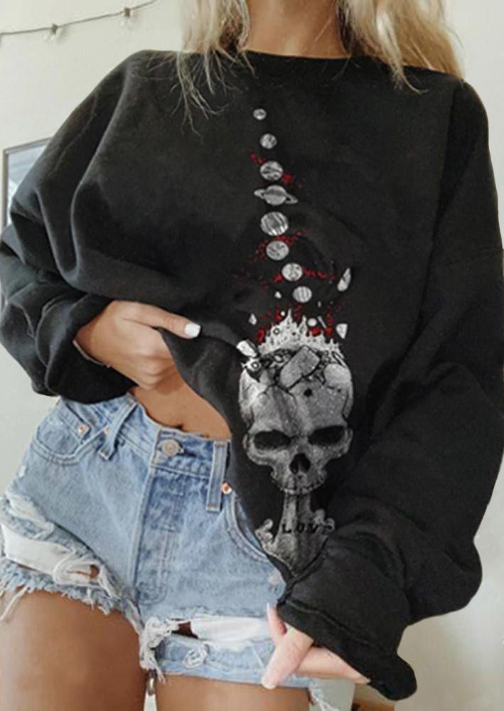 Sweatshirts Halloween Skull Planet Long Sleeve Sweatshirt in Black. Size: ,L,XL
Sweatshirts Halloween Skull Planet Long Sleeve Sweatshirt in Black. Size: ,L,XL