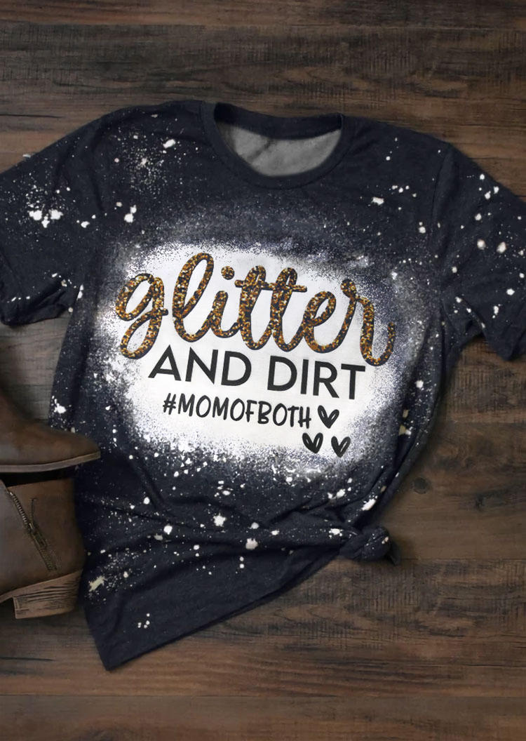 T-shirts Tees Glitter And Dirt Mom Of Both Bleached T-Shirt Tee in Navy Blue. Size
T-shirts Tees Glitter And Dirt Mom Of Both Bleached T-Shirt Tee in Navy Blue. Size